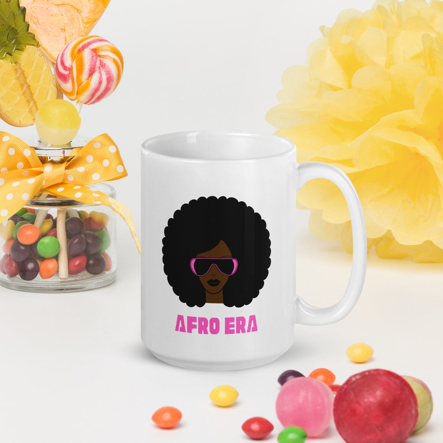 AFRO ERA White glossy mug (15 ounce)